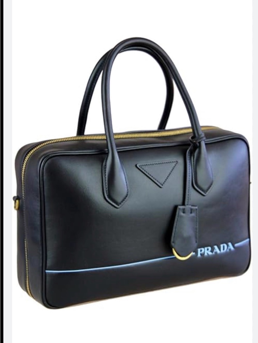 AUTH LUXURY PRADA MIRAGE SHOULDER BAG HANDBAG 1BB045 BLACK LEATHER